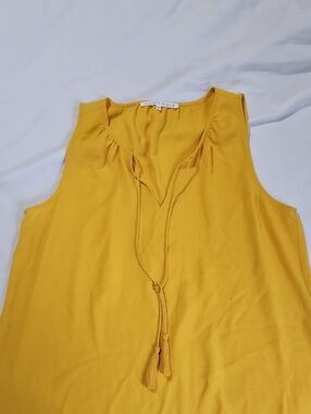 Violet & Claire Mustard Sleeveless Tassel Tie Camisole